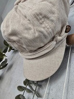 David & Young Natural Linen Style Newsboy Hat – Lightweight Baker Boy Cap
